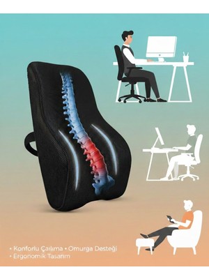 Özgürce Ortopedik Bel Yastığı, Sırt Destek Minderi, %100 Visco, Rahat Uyku Için