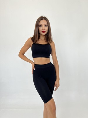 Queene Dreams 13152 Fitilli Şort-Siyah