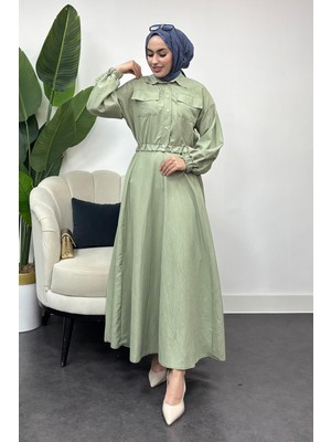 Tesettür Diyarı Kadın Lizza Kumaş Cepli Ikili Takım-Mint Yeşili
