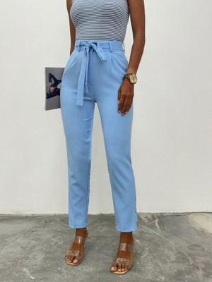 Queene Dreams Kemerli Bilek Pantolon     -Bebe Mavi
