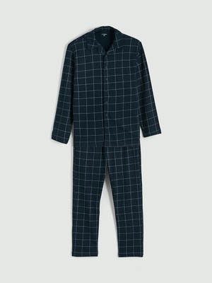 LC Waikiki Lacivert Standart Kalıp Ekose Erkek Pijama Takımı  (S6)
