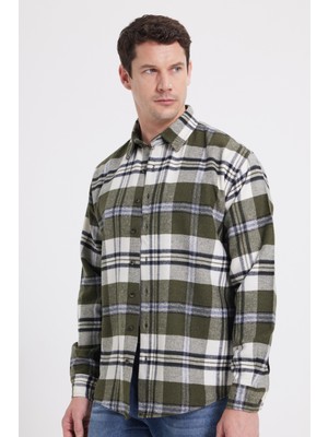 Tudors Erkek Relax Fit Rahat Kesim Kışlık Kareli Oduncu Gömlek