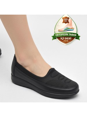 Ispartalılar T1146 Hafif Esnek Ortopedik Taban Günlük Içi Deri Kadın Ayakkabı Casual Anne Ayakkabısı