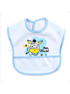 Sebi Bebe Sıvı Geçirmez Cepli PVC Mama Önlüğü (001-8440)-MAVİ