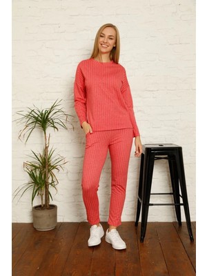 Kadın Pamuk Eşofman Takım Kırmızı