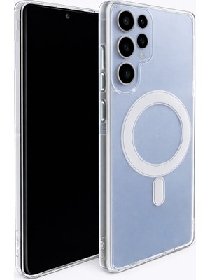 Vissona Samsung Galaxy S25 Ultra Uyumlu Kamera Korumalı Magsafe Wireless Şarj Özellikli Lüks Şeffaf Silikon Telefon Kılıfı