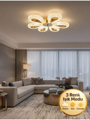 Bohem Aydınlatma Bohem Aydınlatama Gold Damla Model 6'lı 3renk LED Tavana Sıfır Salon Avizesi