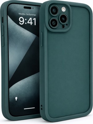 Vissona iPhone 12 Pro Max Uyumlu Kamera Çıkıntılı Mat Silikon Telefon Kılıfı