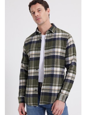 Tudors Erkek Slim Fit Kareli Kışlık Oduncu Gömlek Uzun Kol Günlük Stil L Beden