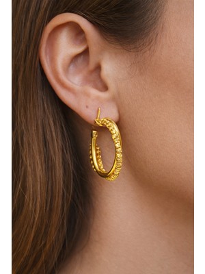 Kızılay Kuyumcusu 14 Ayar Altın Dorikalı Halka Küpe 3.24GR KPE9940