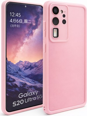 Vissona Samsung Galaxy S20 Ultra Uyumlu Kamera Çıkıntılı Mat Silikon Telefon Kılıfı