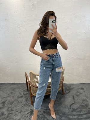 Queene Dreams 5778 Denim Carrot Fıt-Mavi