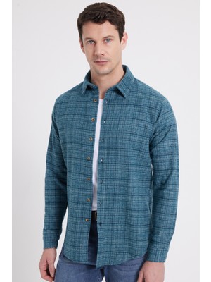 Tudors Erkek Slim Fit Dar Kesim Kareli Kışlık Oduncu Gömlek
