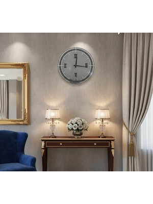 Çerçi Bazaar 60x60 cm Beton Gri Lazer Kesim MDF Duvar Saati – Modern Minimalist 3 mm Tek Kat Dekoratif Saat