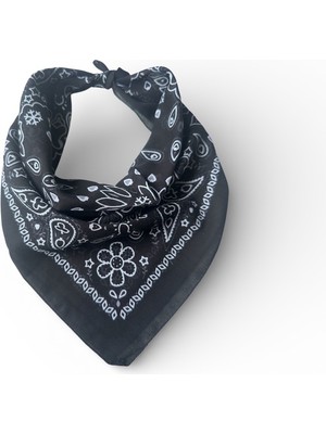 ALS Tasarım Dünyası Kırmızı Renk Içi Desenli %100 Koton Bandana