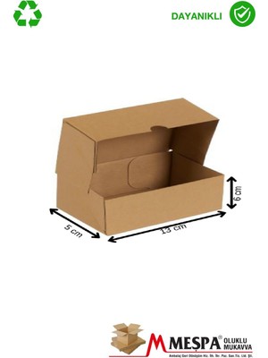 Kraft Karton Kutu 13X5X6 cm – 25 Adet Kapaklı, Mini Ambalaj Kutusu