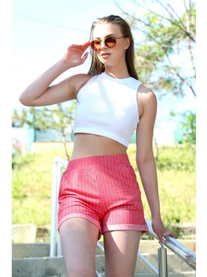 Şort Crop Kırmızı Takım
