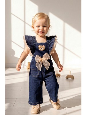 Babymod Kız Bebek-Çocuk Denim Salopet Kot Tulum