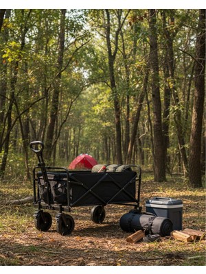 Adat Çok Amaçlı Katlanabilir Kamp Arabası Bahçe Alışveriş Taşıma Vagonu