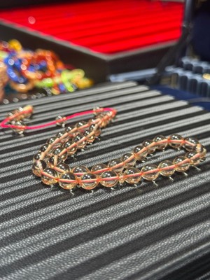 Septemmart Blok Sarı Sıkma Kehribar Tesbih 6x9 mm Şeffaf Delim Usta Imzalı