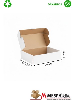 Kraft Karton Kutu 20X17,5X13 cm – 25 Adet Kapaklı, Dayanıklı Ambalaj Kutusu