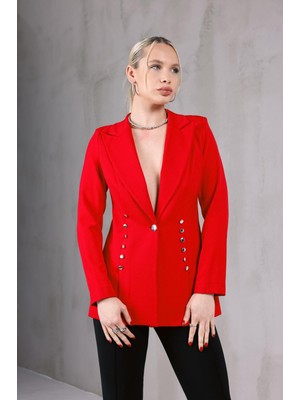 ME & ME Önden Çift Yırtmaçlı Düğme Detaylı Şık Ceket