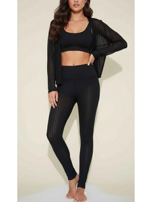 Arkası Büzgülü İç Gösteren Ince Tayt