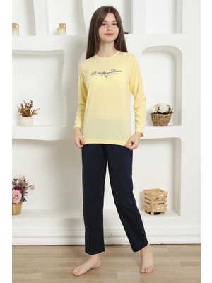 Kız Çocuk Penye Pijama Takım Sarı