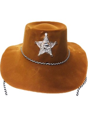 Zenvia Plastik Kovboy Şapkası Nubuk Kaplama Kahve ZNV-TTT3245