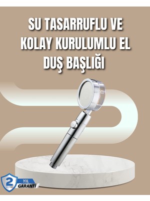 Zenvia 360° Ayarlanabilir Çok Fonksiyonlu Duş Başlığı Znv-Tcndym