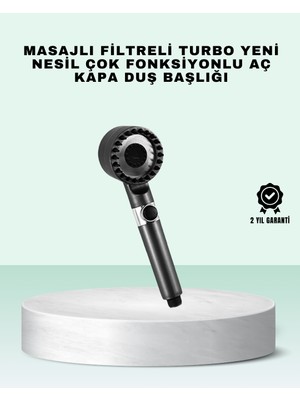 Zenvia Aç Kapa Tuşlu Filtreli Duş Başlığı Yeni Nesil Tasarım Znv-Tcndym