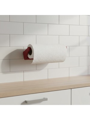 Zenvia Kırmızı Peçete Tutucu Dayanıklı Duvar Tipi Kağıt Havlu Askısı Znv-Tcndym