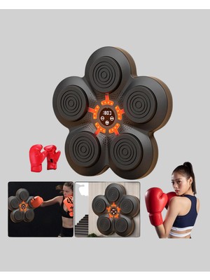 Zenvia Akıllı Müzikli Boks Makinesi Bluetooth Bağlantılı Işıklı Hedefli Fitness Aleti Znv-Tcndym