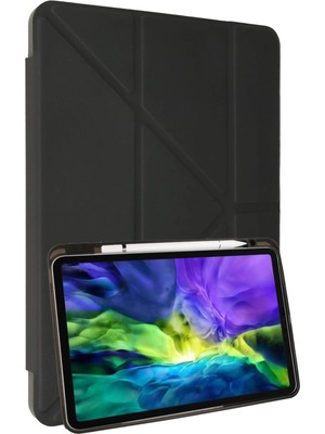 Zenvia  Samsung Galaxy P610 Tab S6 Lite 10.4 Kılıf Kalemlikli Mars Tablet Kılıfı - Koyu Gri ZNV-MRK103