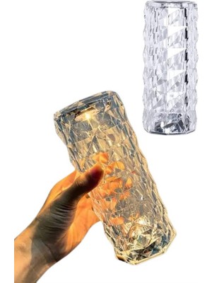 Zenvia Kristal Lamba Masa Lambası Şarjlı Masa Lambası Dokunmatik Sensör USB Şarjlı Znv-Tcndym