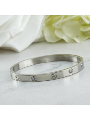 Zenvia Orjinal Crt Taşlı Çelik Bileklik (Kalın) ZNVBJTR-23577