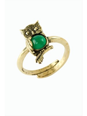 Zenvia Baykuş Doğaltaşlı Otantik Yüzük ZNVBJTR-23577