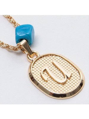 Zenvia Plastik Boncuklu Burgulu Harfli Kolye ZNVBJTR-23577