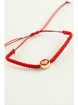 Zenvia Kalp Makrome Ip Bileklik ZNVBJTR-23577