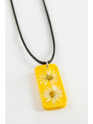 Zenvia Papatya Dikdörtgen Epoksi Kolye ZNVBJTR-23577