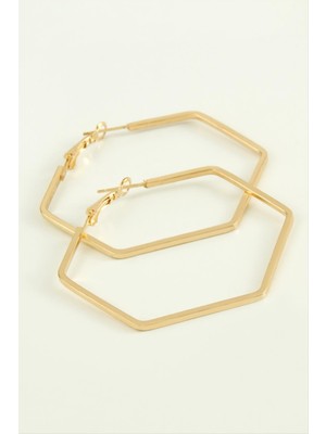 Zenvia Beşgen Halka Küpe 4 cm ZNVBJTR-23577