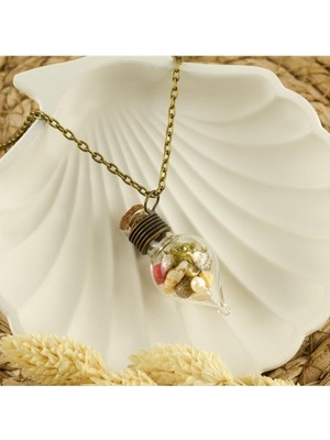 Zenvia Çiçek Karışık Fanus Canlı Kolye ZNVBJTR-23577