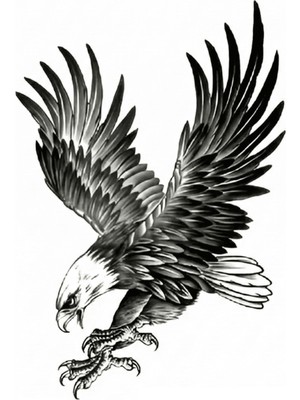 Zenvia Kartal Geçici Dövme Şablonu Büyük Boy ZNV-EVVN3263