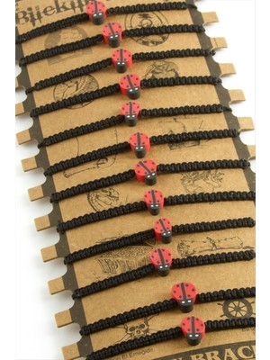 Zenvia Uğur Böceği Makrome Örgülü Bileklik ZNVBJTR-23577