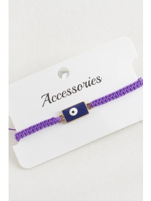 Zenvia Dikdörtgen Makrome Örgülü Bileklik ZNVBJTR-23577