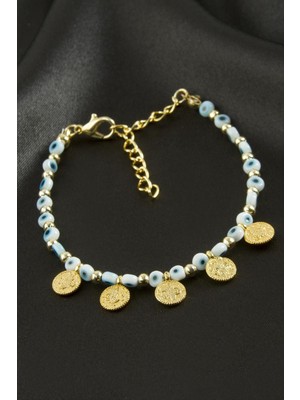 Zenvia Para Nazarlı Boncuklu Bileklik ZNVBJTR-23577