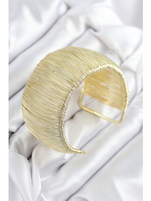 Zenvia Pirinç Tel Sarma Model Gold Renk Kadın Bileklilk ZNV-EBJT4377