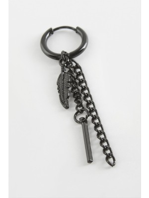 Zenvia Yaprak Çubuk Erkek Çelik Küpe ZNVBJTR-23577