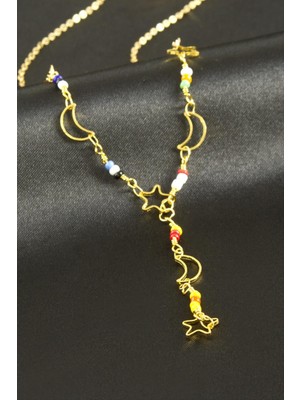 Zenvia Yıldız Hilal Boncuk Y Kolye ZNVBJTR-23577