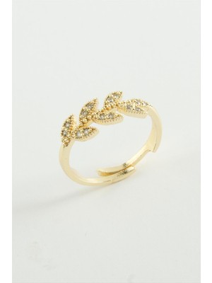 Zenvia Yaprak Zirkon Taşlı Yüzük ZNVBJTR-23577